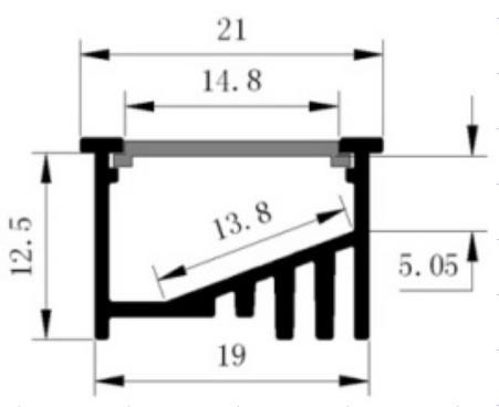 Dubbel-geanodiseerde Aluminium Geleide Strookuitdrijvingen 21x12.5mm RoHS