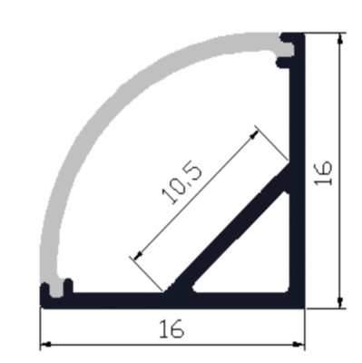 6063 geleid Profiel 16 X 16mm van het Strook Licht Aluminium Vlam - vertrager