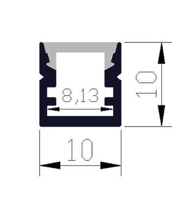 Vlam - vertragers LEIDEN Licht Aluminiumprofiel 10 X 10mm leidde Aluminiumkanaal