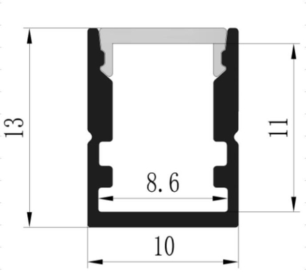 Luchtvaart 6063 Aluminium In een nis gezet Geleid Profiel 10 X 13mm Bestand Weer