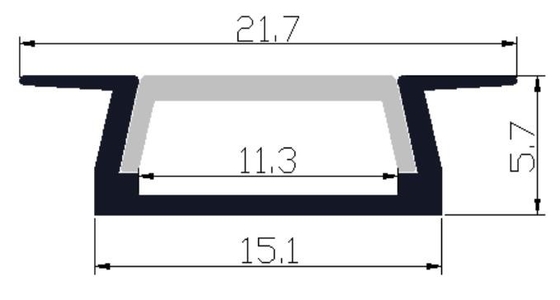 6063 het LEIDENE Lichte In een nis gezette Aluminiumprofiel zet 21,7 X 5.7mm op