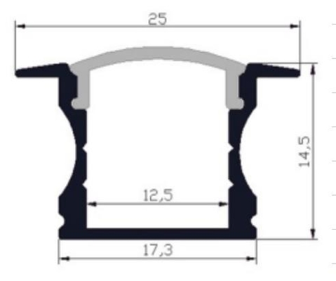 In een nis gezet zet LEIDEN Licht Aluminiumprofiel 25 X 14.5mm RoHS op